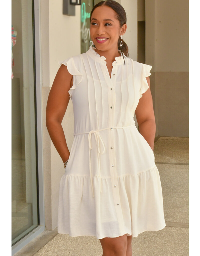 Julia Jordan KALLISTA- Button Down Frill Neck Dress