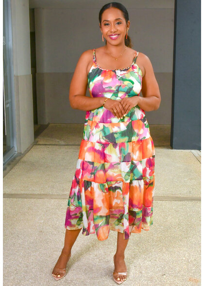 Signature KOTTY- Printed Dress with Plaited Straps