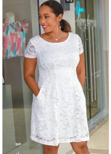 LOTUS- Solid Cap Sleeve Dress with Frill Hem