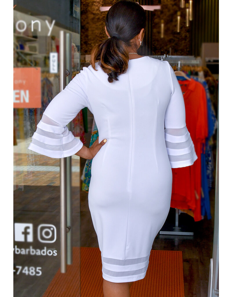 Jessica Rose RAIRO- Solid 3/4 Bell Sleeve Dress