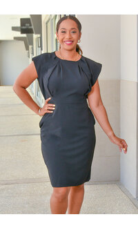 Nina Leonard RINNY- Solid Dress with Broad Top