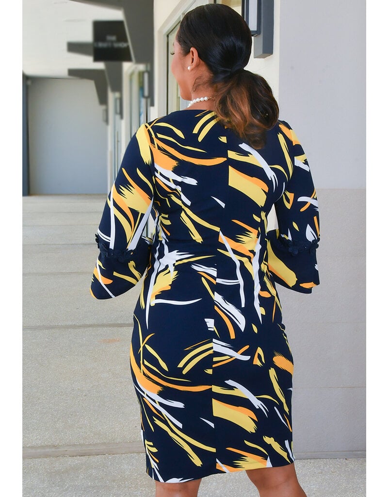 Jessica Rose RIONN- Round Neck 3/4 Sleeve Dress