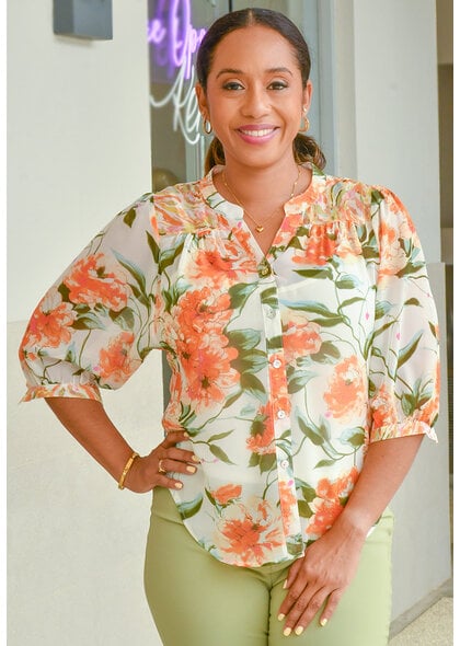 FIGUEROA & FLOWER VEMA- Chiffon Button Down Top
