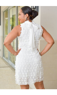 Signature FEBBY- Armhole Hi Neck Flower Pattern Dress