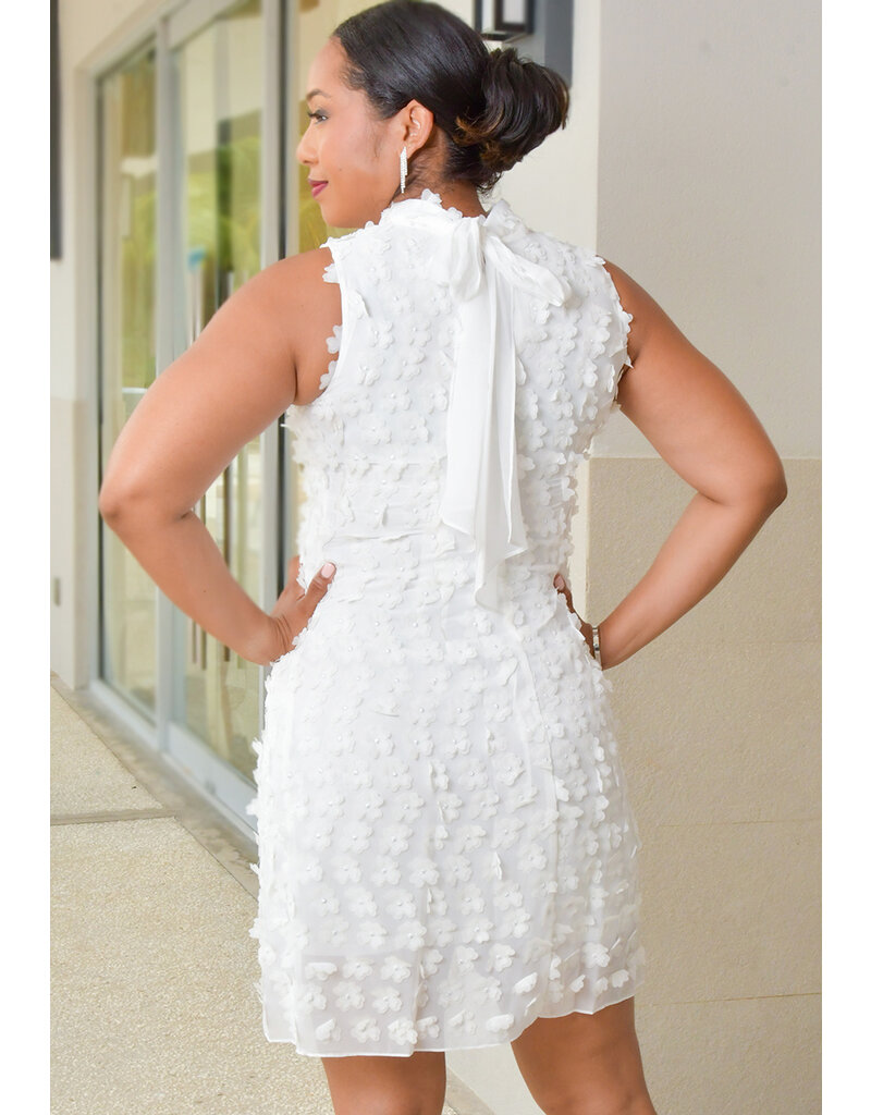 Signature FEBBY- Armhole Hi Neck Flower Pattern Dress