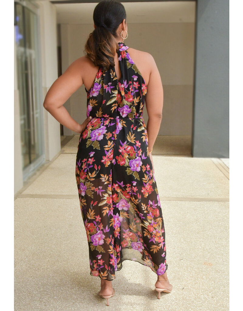 FILITA- Hi Neck Floral Jumper with String