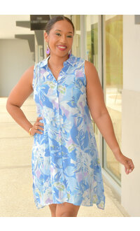 MLLE Gabrielle GUNIA- Printed Armhole Dress with Collar