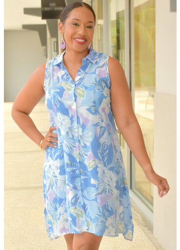 MLLE Gabrielle GUNIA- Printed Armhole Dress with Collar