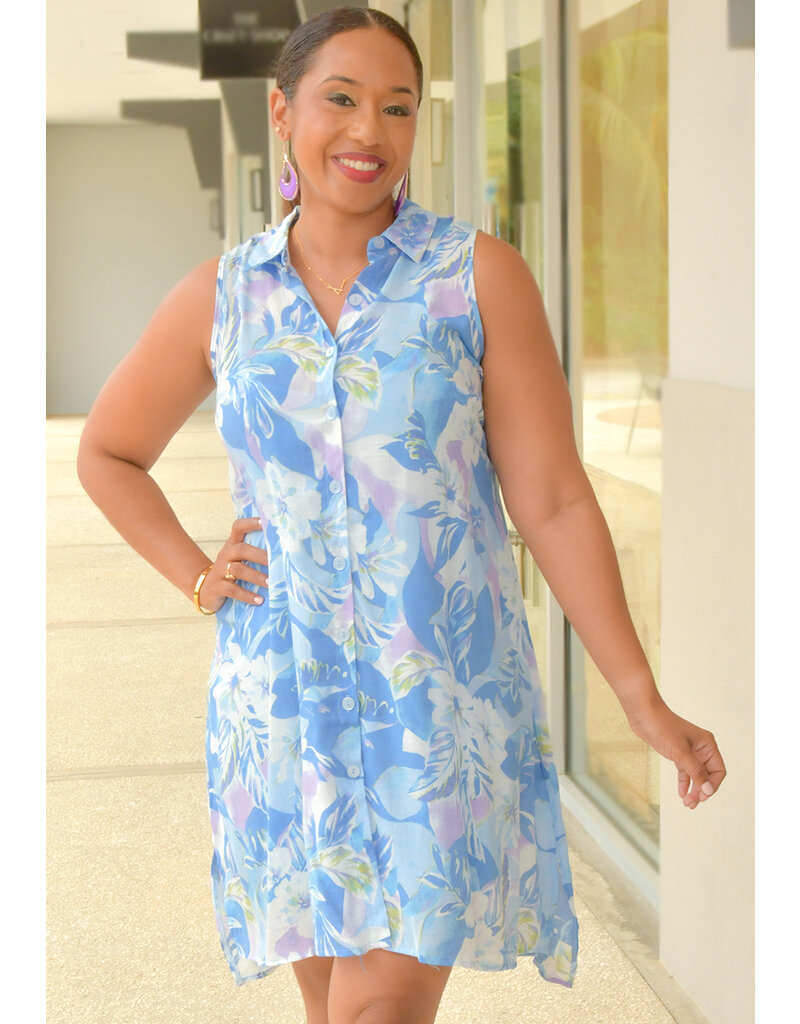 MLLE Gabrielle GUNIA- Printed Armhole Dress with Collar