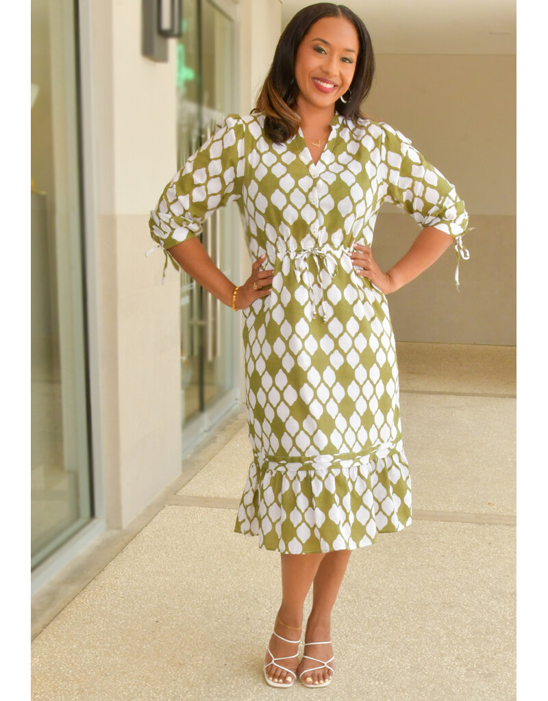 MLLE Gabrielle KEARNS- Patterned 3/4 Sleeve Dress