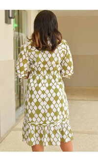 MLLE Gabrielle KEARNS- Patterned 3/4 Sleeve Dress