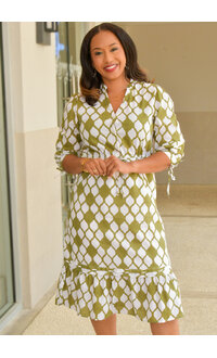 MLLE Gabrielle KEARNS- Patterned 3/4 Sleeve Dress