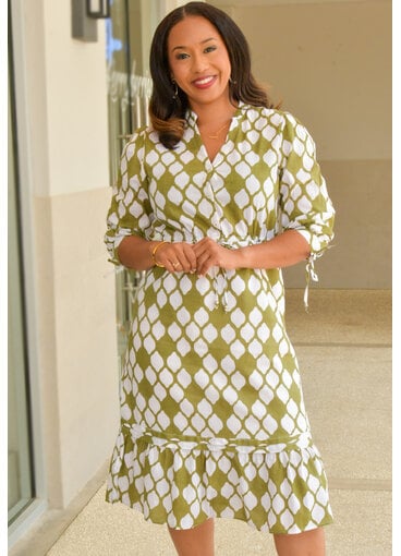 MLLE Gabrielle KEARNS- Patterned 3/4 Sleeve Dress