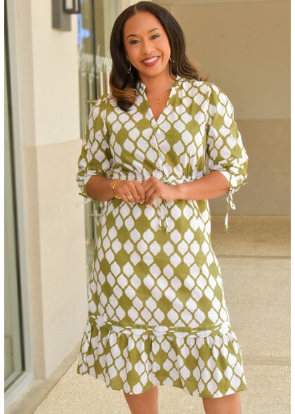 MLLE Gabrielle KEARNS- Patterned 3/4 Sleeve Dress