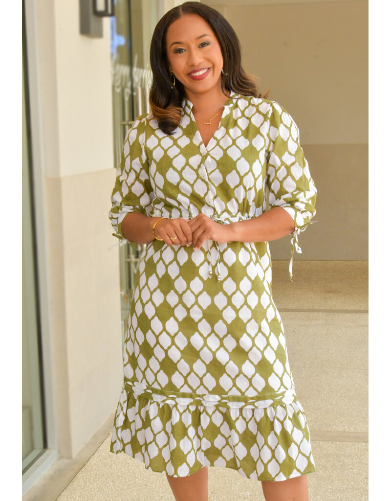 MLLE Gabrielle KEARNS- Patterned 3/4 Sleeve Dress
