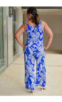 MLLE Gabrielle KELLEN- Printed Elastic Strap Pants Suits