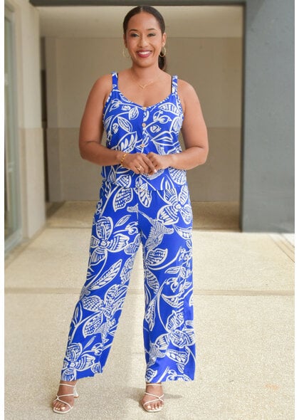 MLLE Gabrielle KELLEN- Printed Elastic Strap Pants Suits