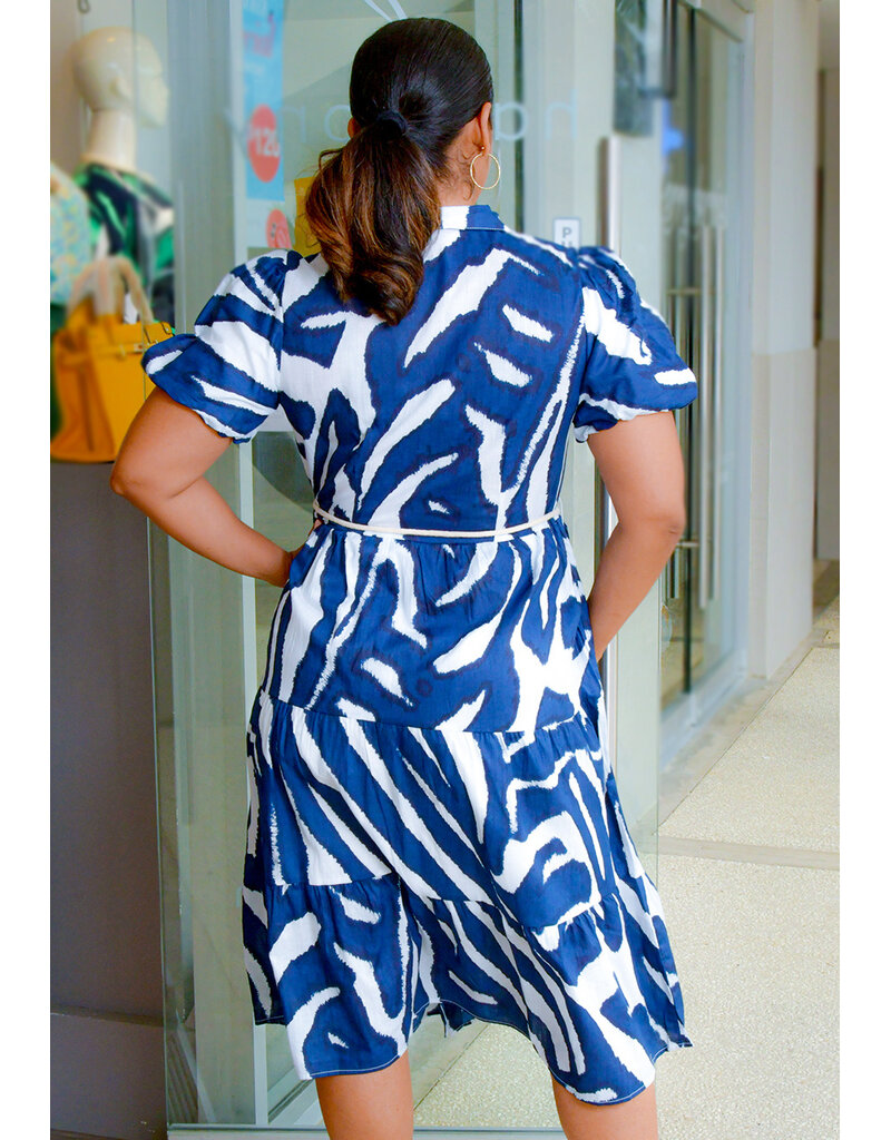 MLLE Gabrielle KMITA- Zebra Print Button Down Dress