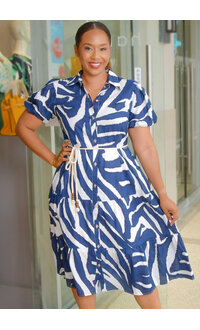 MLLE Gabrielle KMITA- Zebra Print Button Down Dress