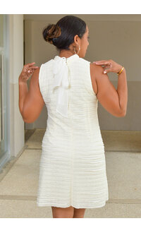 Signature MIVA- Solid Armhole Hi Neck Dress