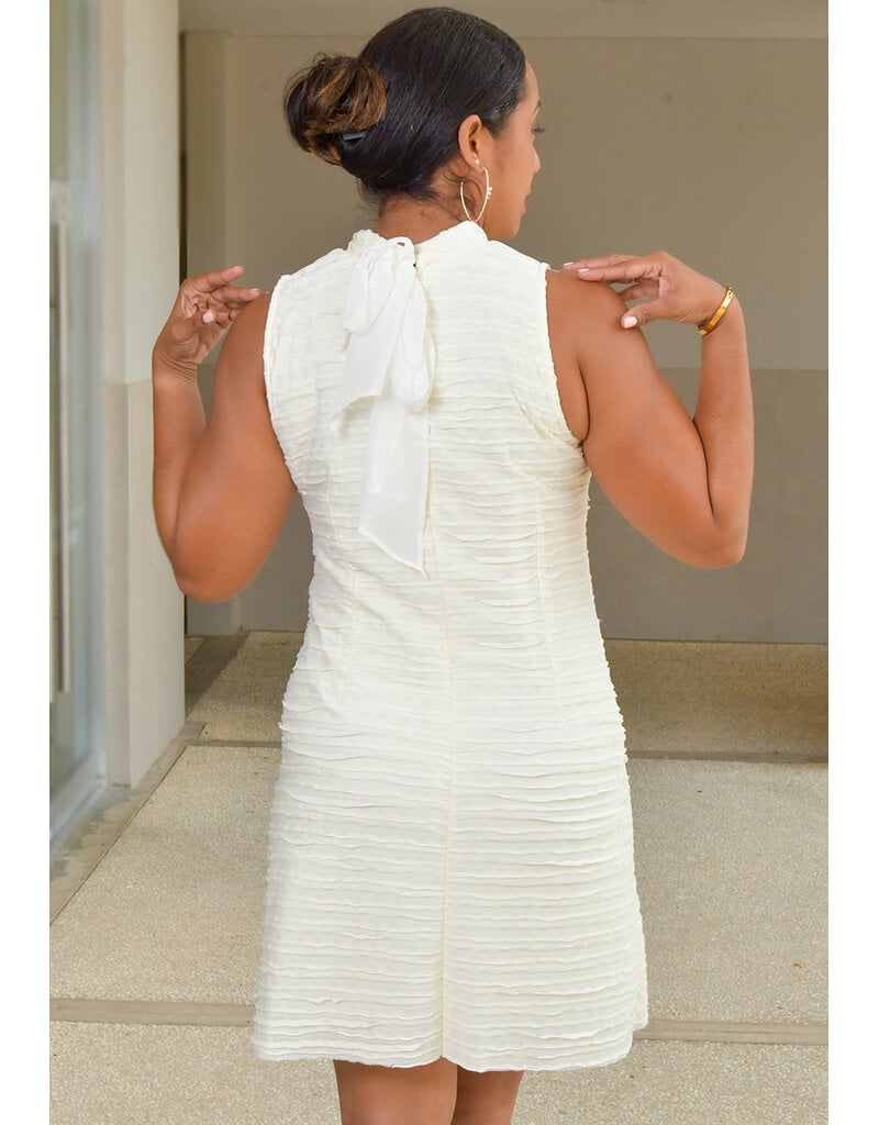 Signature MIVA- Solid Armhole Hi Neck Dress