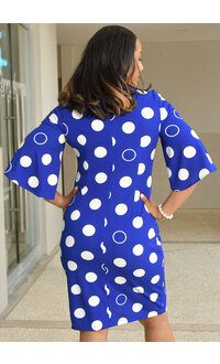 RAGINI- Circle Print 3/4 Sleeve Dress