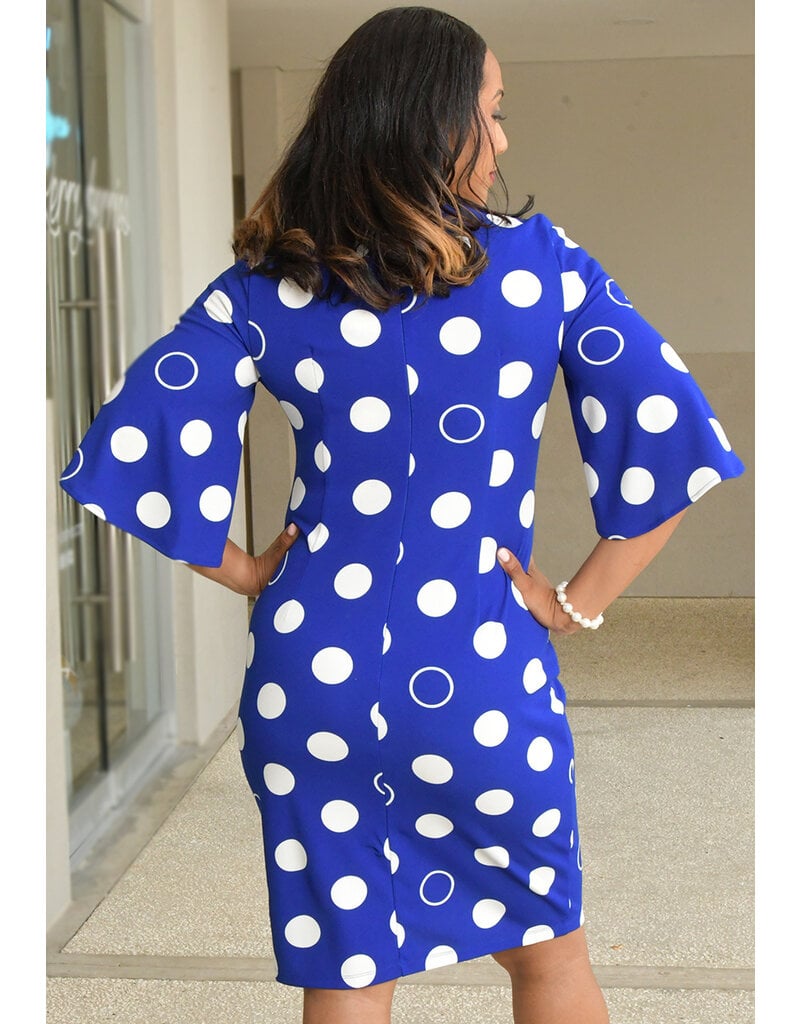 RAGINI- Circle Print 3/4 Sleeve Dress