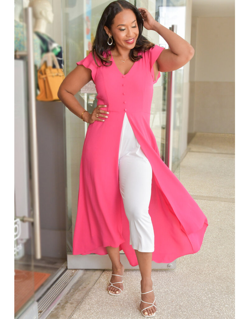 Sandra Darren RYVER- Waist-Cinched Jumpsuit With Simulated 2 In 1 Design