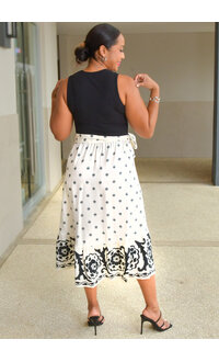 FIGUEROA & FLOWER YERTU- Armhole Dress with Printed Bottom