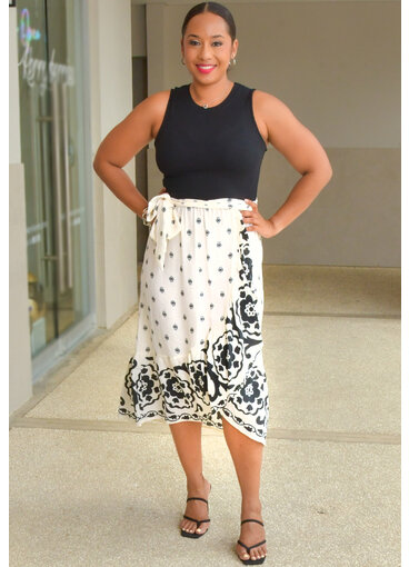 FIGUEROA & FLOWER YERTU- Armhole Dress with Printed Bottom