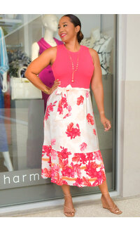 FIGUEROA & FLOWER YERTU- Armhole Dress with Printed Bottom