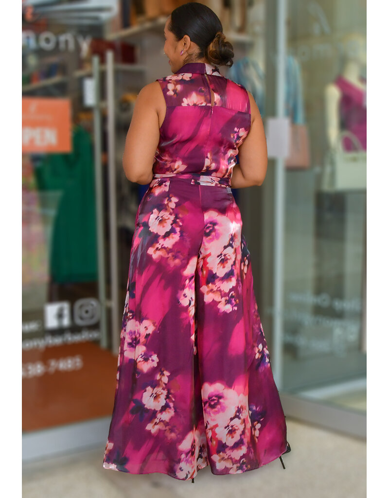 Julia Jordan OLIEA- Floral Armhole Jumper with Collar