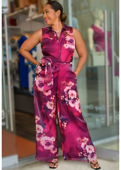 Julia Jordan OLIEA- Floral Armhole Jumper with Collar