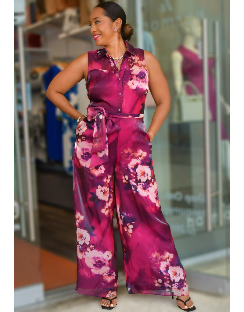 Julia Jordan OLIEA- Floral Armhole Jumper with Collar