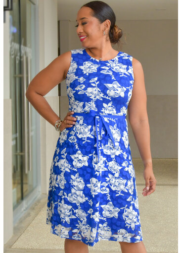 LOGANY- Printed Printed Armhole Dress