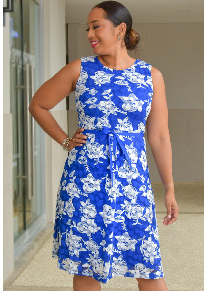 LOGANY- Printed Printed Armhole Dress