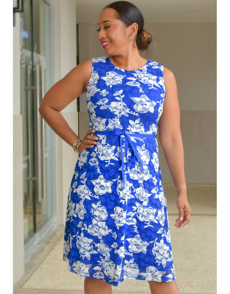 LOGANY- Printed Printed Armhole Dress