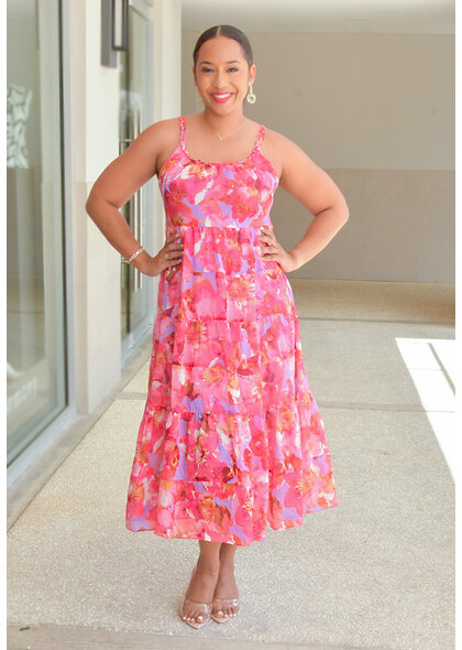 Signature KOTTY- Floral Dress with Plaited Straps