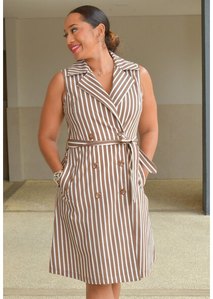 Signature KIRSTEN- Armhole Stripe Dress