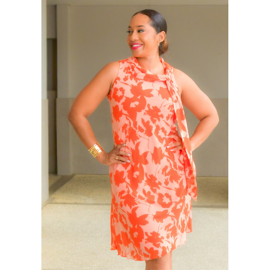 FILY- Floral Armhole with Tie Neck