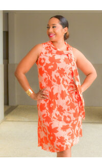 FILY- Floral Armhole with Tie Neck