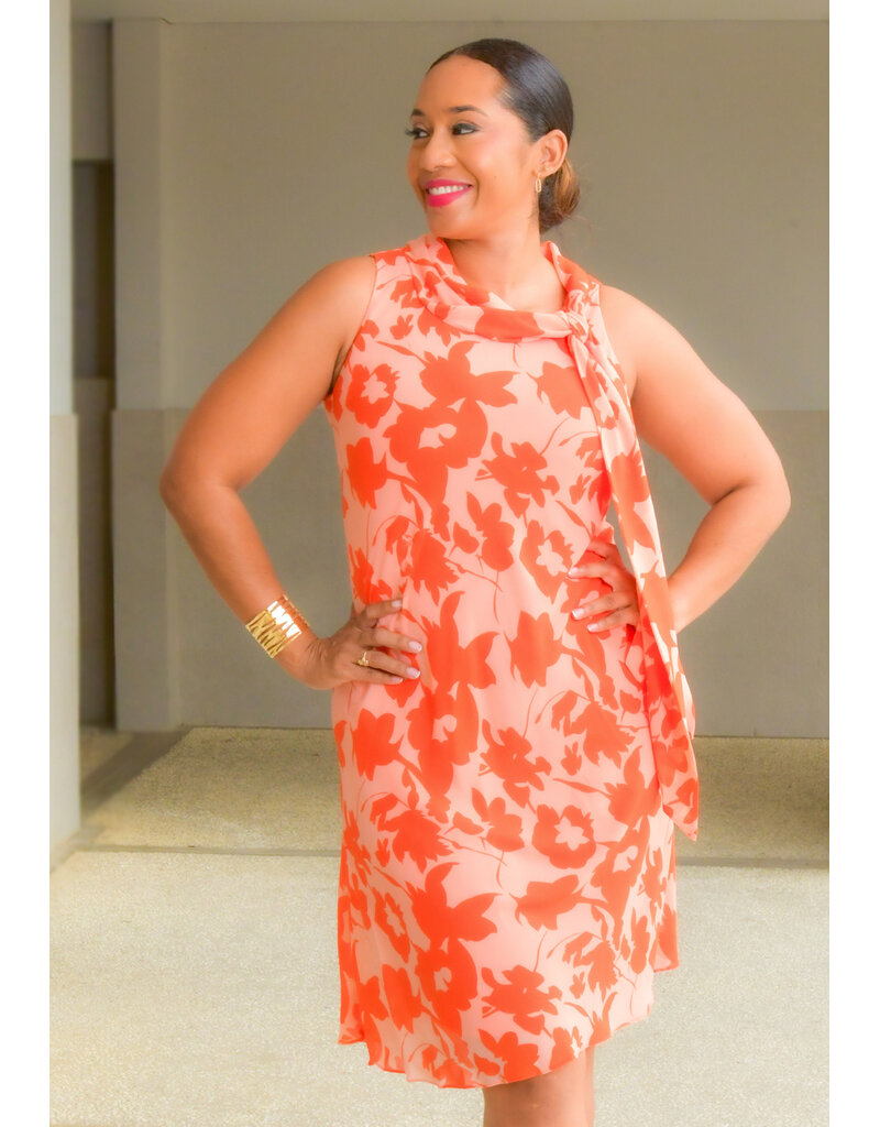 FILY- Floral Armhole with Tie Neck