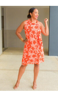 FILY- Floral Armhole with Tie Neck