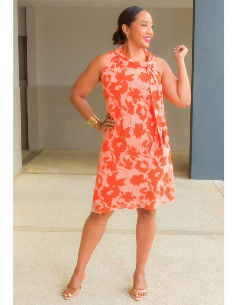 FILY- Floral Armhole with Tie Neck