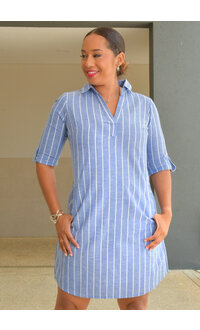 MLLE Gabrielle KHIARA- 3/4 Fold Sleeve Dress with Pockets