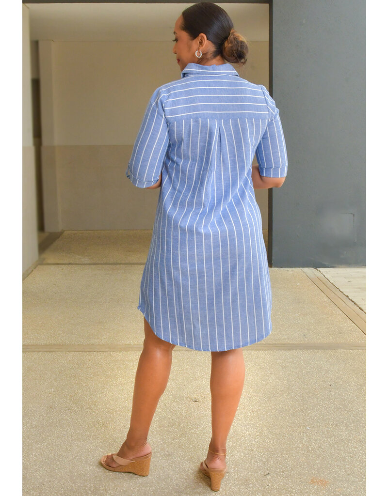 MLLE Gabrielle KHIARA- 3/4 Fold Sleeve Dress with Pockets