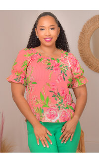Counterparts VANGEE- Floral Off Shoulder Top with Short Sleeves