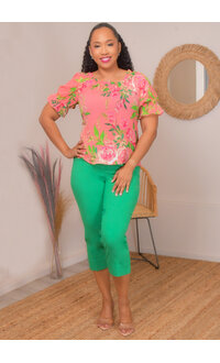 Counterparts VANGEE- Floral Off Shoulder Top with Short Sleeves