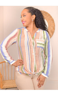 ZAC & RACHEL VARESH - Stripe Button Down Top