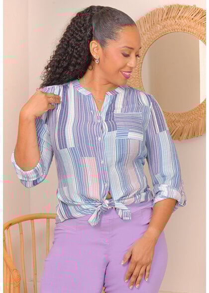 ZAC & RACHEL VARESH - Stripe Button Down Top